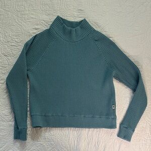 The North Face Teal Waffle Mockneck Pullover